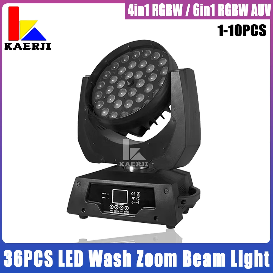 0 Tax 1-12Pcs LED Screen Led Wash Zoom 36x18/12W Rgbw Moving Head Light LED Screen Zoom Wash Moving Head Light With Flycase