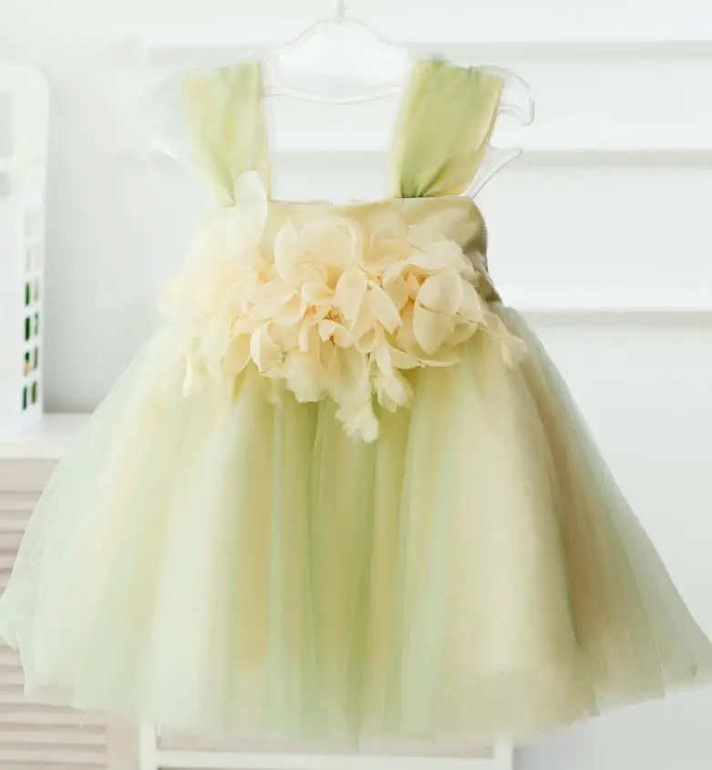 Girls suspender princess dress baby summer dress baby green cake tutu dress