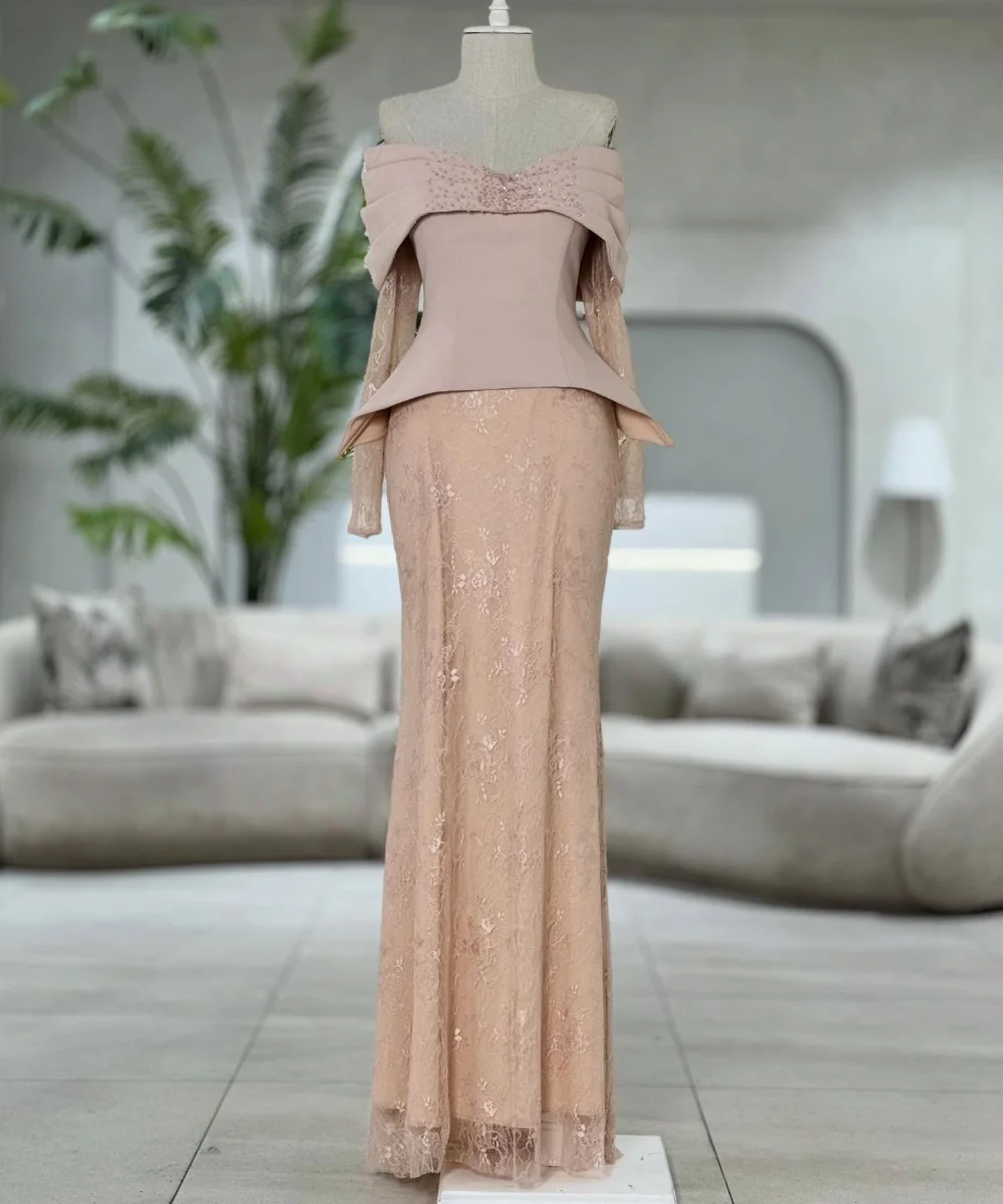 

Индивидуальные высококачественные платья для выпускного вечера с плиссировкой, пайетками, вырезом-трубой и открытыми плечами, длинные, на заказ, для особых случаев, простые, но элегантные