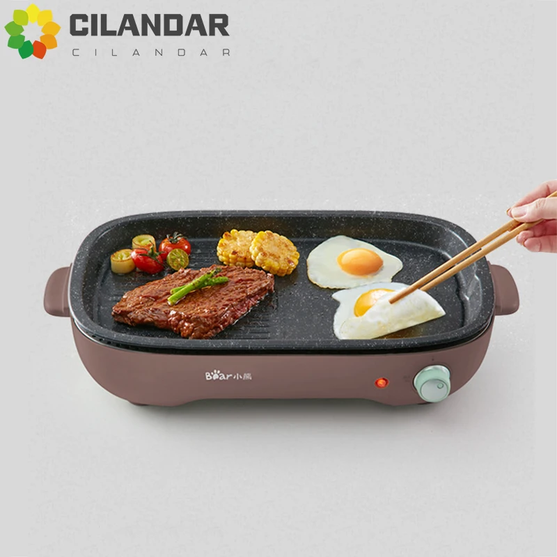 New 2024 Electric grill barbecue pan electric grill household smokeless barbecue electric grill bears xiaoxiong