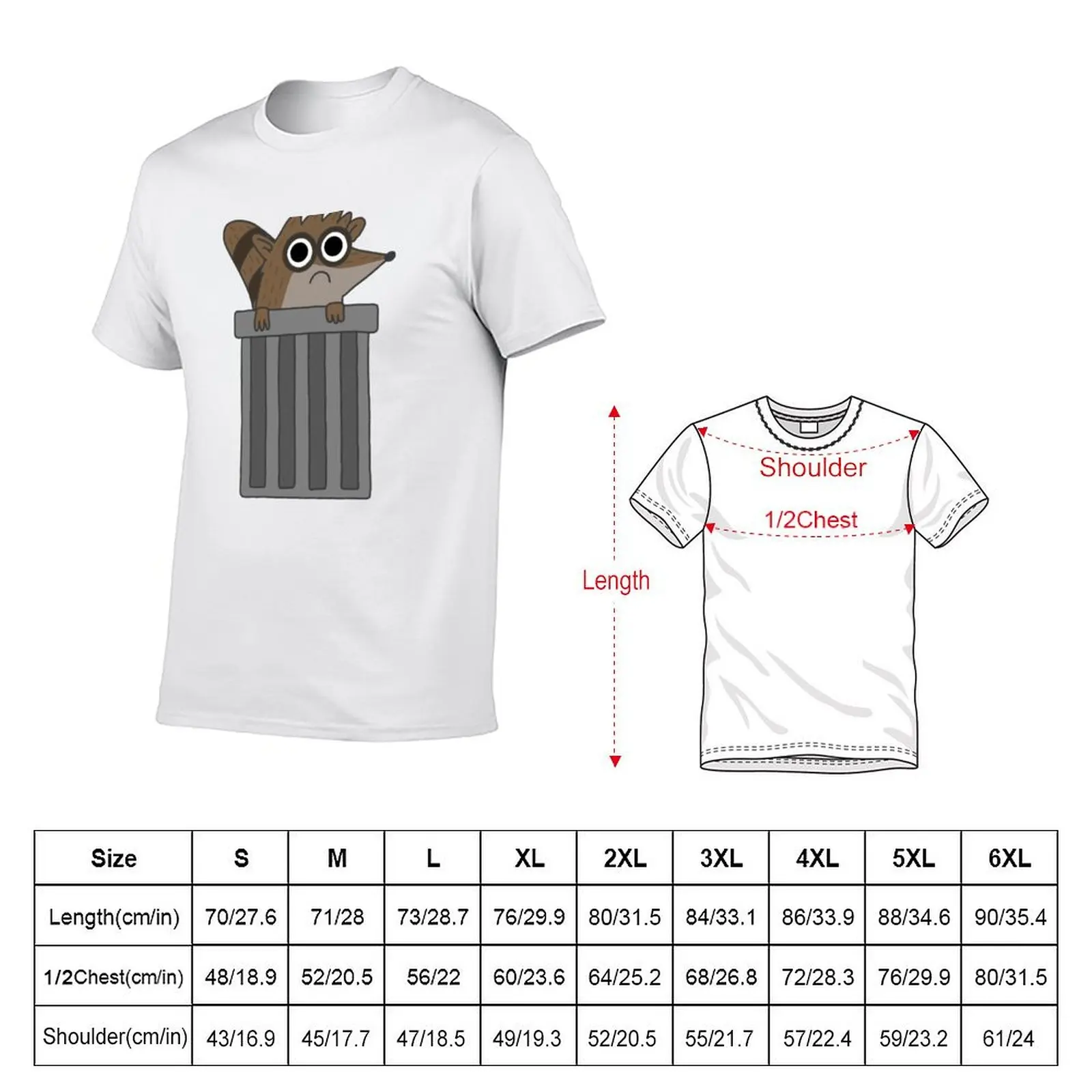 Rigby from Regular Show T-Shirt Large Size Loose Casual Tee