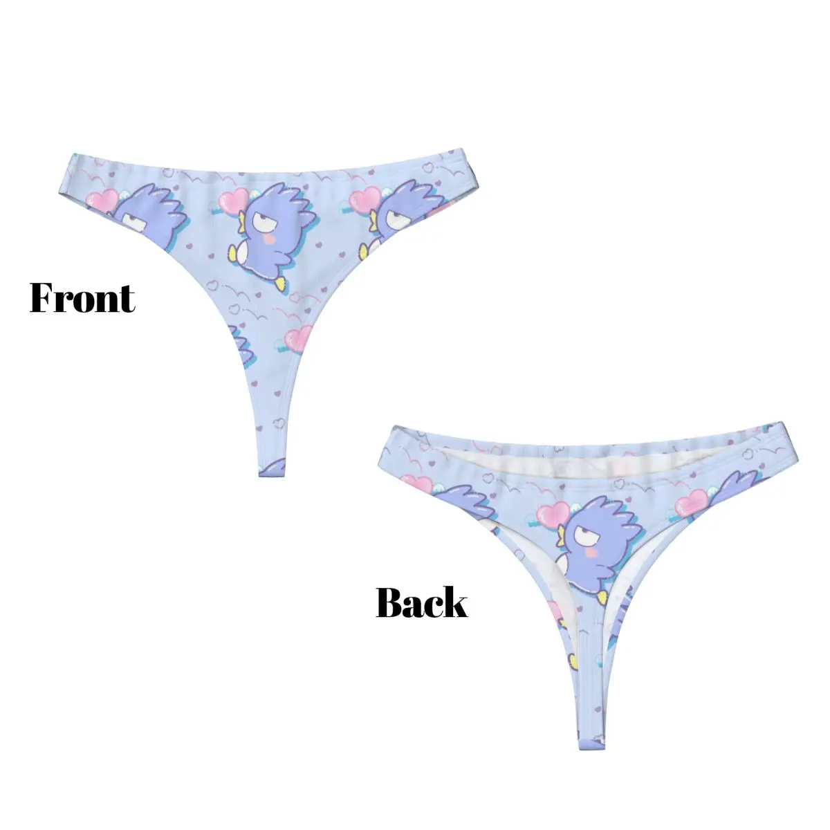 Bad Badtz Maru-Tangas G-string fofas para mulheres, calcinha respirável, roupa íntima personalizada