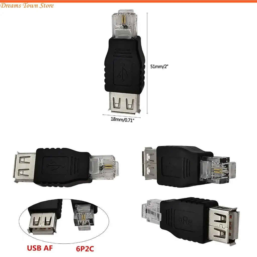 

HX6A USB 2.0 до RJ11, USB A A Thone To Telephone 6P2C RJ11 Male Adapter Adapter