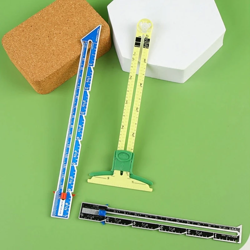 M6CF Sliding Gauge DIY Tool Home Seam Ruler Measuring Gauge Quilting Tailors Ruler