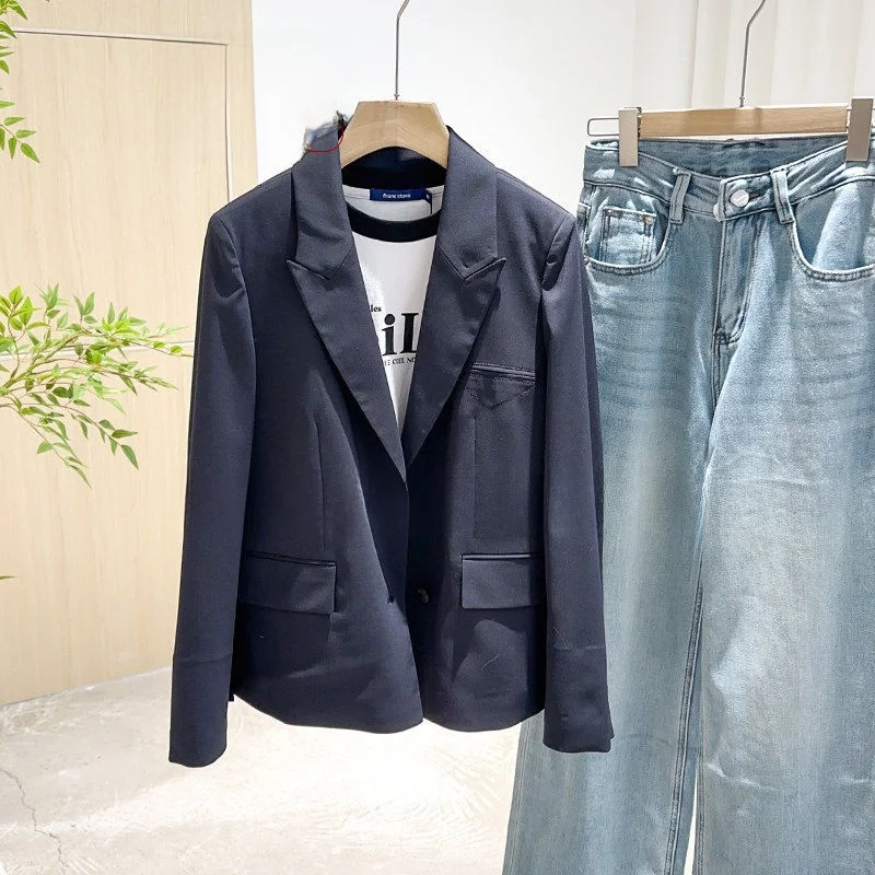 

Mimifa Pure Original Thin Tailored Jaet New 25 Notch Lapel Suit Coat Commute Sle Loose Fit Long Sve Single Button