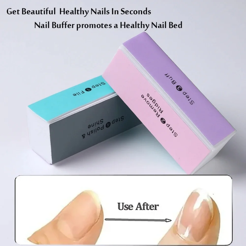 5Pcs Colorful 4‑Way Sponge Nail Buffer Block Multi‑Sides Sanding Buffing Polisher Nail File Professional Manicure Nail Art Tools