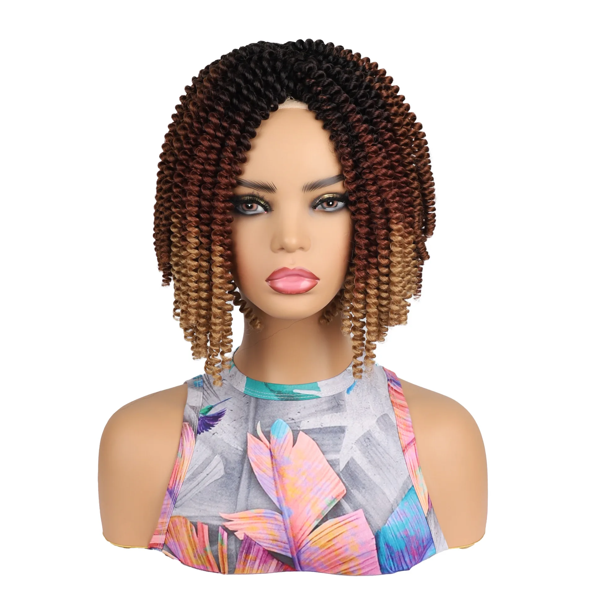 spring twist spring crochet heated afro hair extensions European and American wigs with dreadlocks