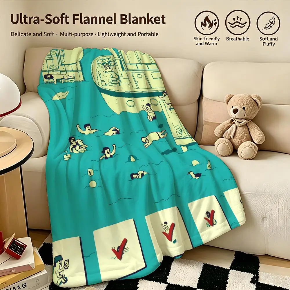 food s-soup soup-p Throw Warm Soft Flannel Blanket, Multi-use for Sofa Bed Camping Travel Nap