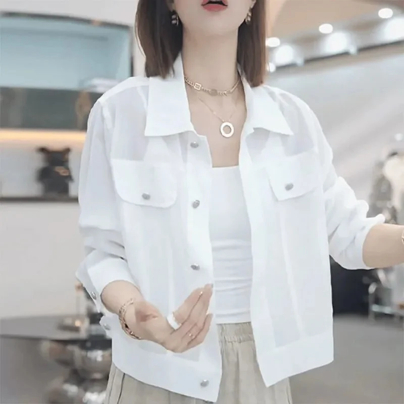Short Coat Female Thin Summer New Shirt With Cardigan Sun Protection Clothes Jacket Women Wear Casual Outerwear Loose Overcoat