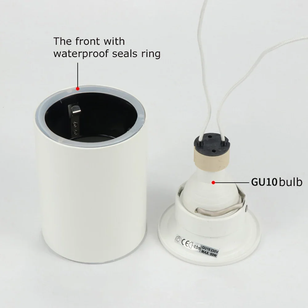 Waterproof Surface Mount Ceiling GU10 Spotlight Fixture For Bathroom,Terrace,Balcony Outdoor Garden GU10 Spot Light Fitting 1136