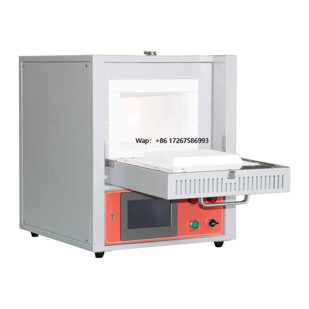 1100C Electric Muffle Oven Furnace with 30-stage Temperature Control Ceramic Fiber Muffle Box for Heat Treatment