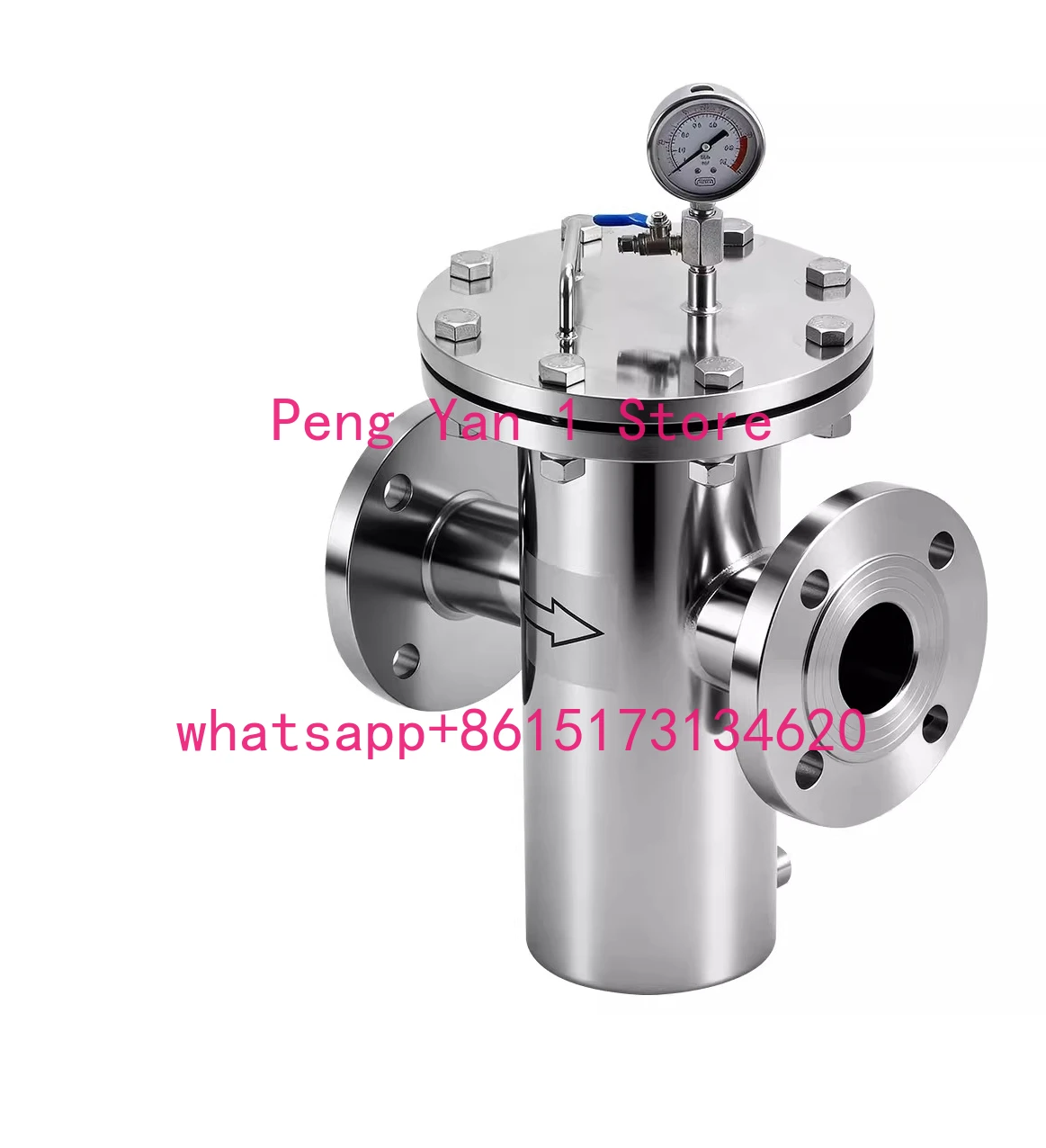 304 stainless steel basket filter 316L fast open straight through blue sewage pipe decontamination device