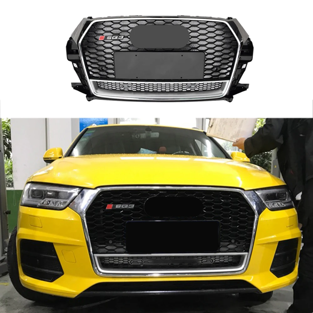 

Modified For Q3 Grill Mesh For Q3 SQ3 2016 2017 2018 Racing Grills Front Bumper Grilles Mesh Cover Front Grills Grille For Trims