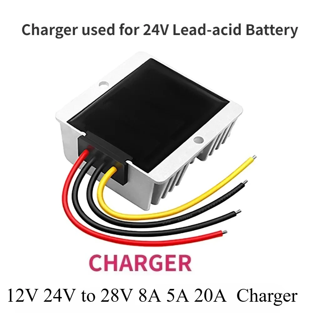 

12V 24V to 28V 8A 5A 20A 9V-36V DC DC Charger used for 24V Lead-acid Battery Dual-battery System Boost-Buck Converter
