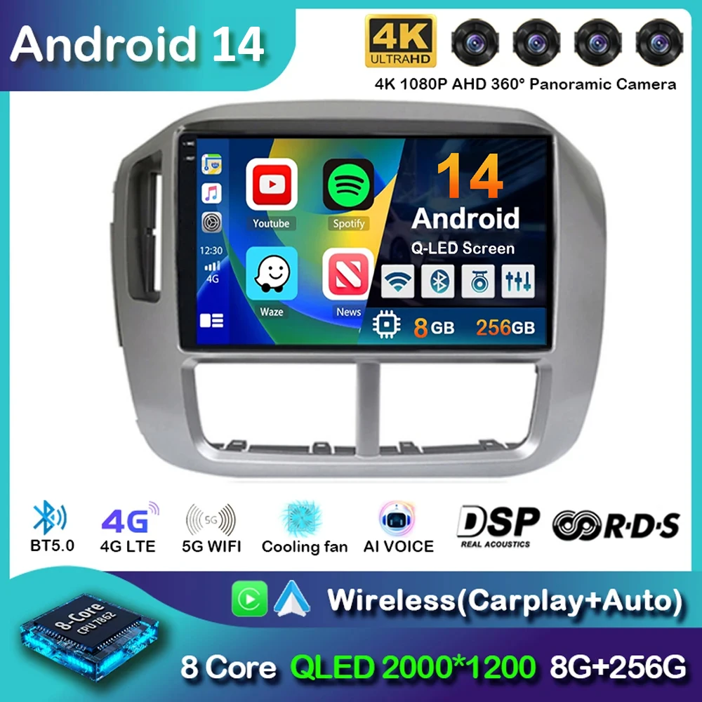 

Android 14 Carplay Auto Car Radio For Honda Pilot 2006 2007 2008 Multimedia Video Player GPS Navigation Stereo WIFI+4G Head Unit