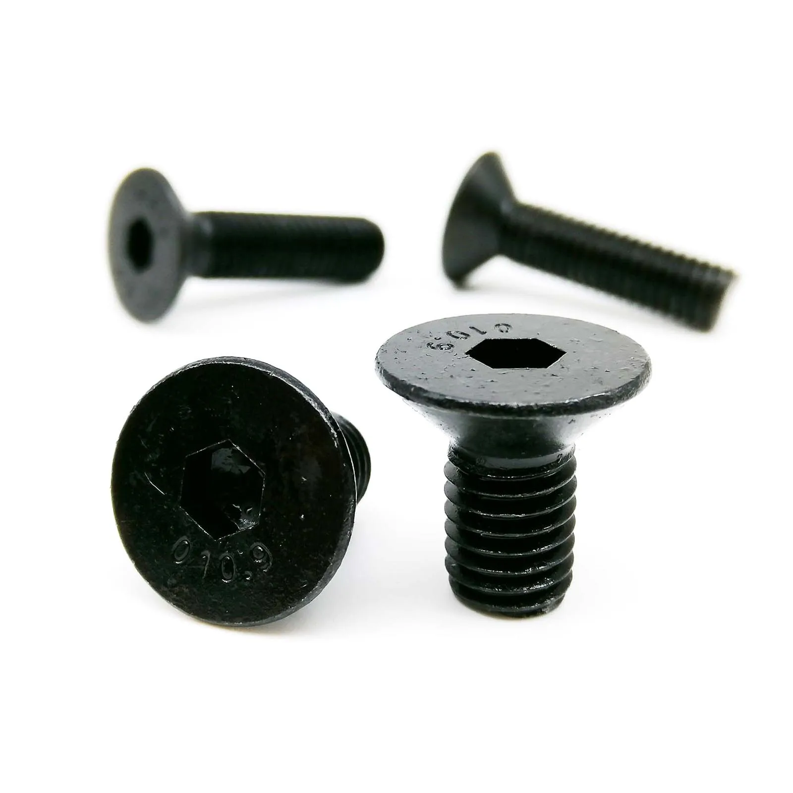 5/10/50 Stück M1,6 M2 M2,5 M3 M4 M5 M6 M8 Schwarz Güteklasse 10,9 Stahl Sechskant Innensechskant Flachsenkkopfschraube Schraube Länge 3–100 mm – Detail 4