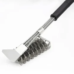 Barbecue Grill BBQ Brush Clean Tool Grill Accessories Stainless Steel Bristles Non-stick Cleaning Brushes Barbecue Accessories