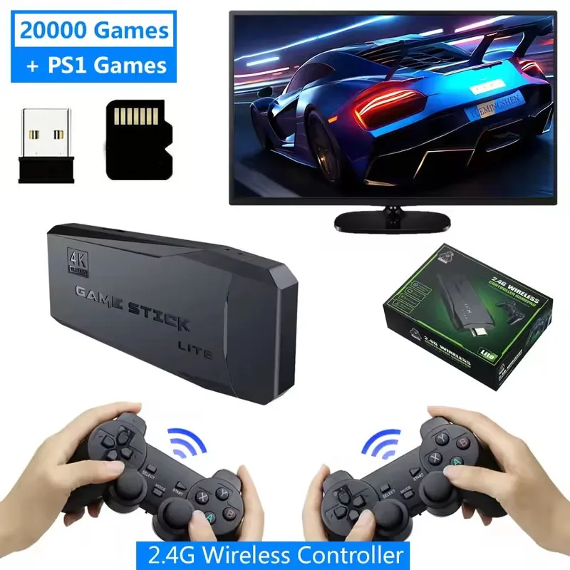 Console de jeu vidéo M8 4K, manette sans fil, manette de jeu rétro, lecteur de jeu portable pour la maison, branchement sur la télévision, plug and play ﻿