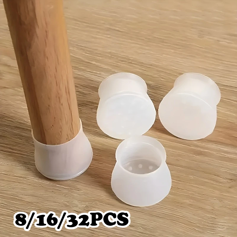8/16/32 Pcs Silicone Chair Leg Cover, Non-slip Furniture Protective Pad, Thickened Universal Table and Chair Foot Cover, Silent