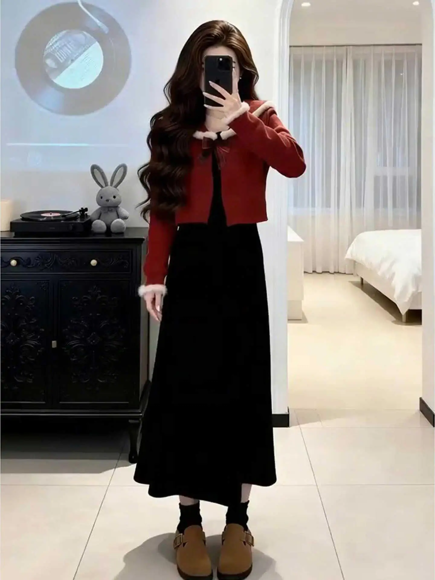

Faionable Red Loose Top And High Waist Dr Two Piece Set for Women Spring New Sle Casual Comfortable Breathable