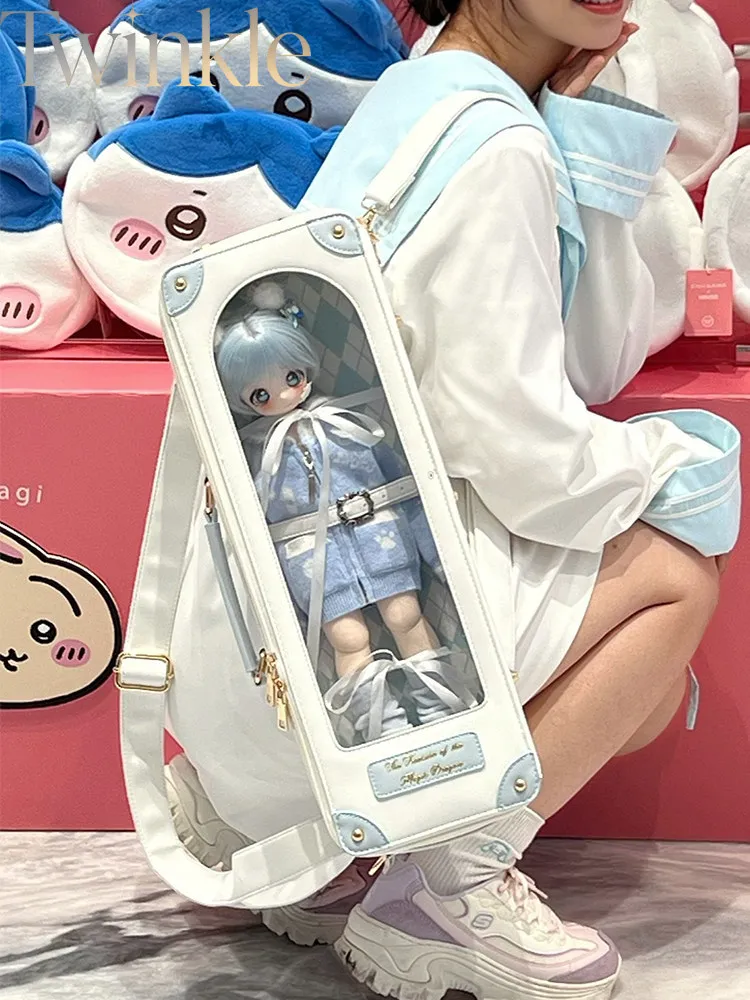 BJD Doll Bag Carrier Crossbody Backpack Handbag for 4 Points BJD Dolls Small Square Sugar Style Storage Pouch