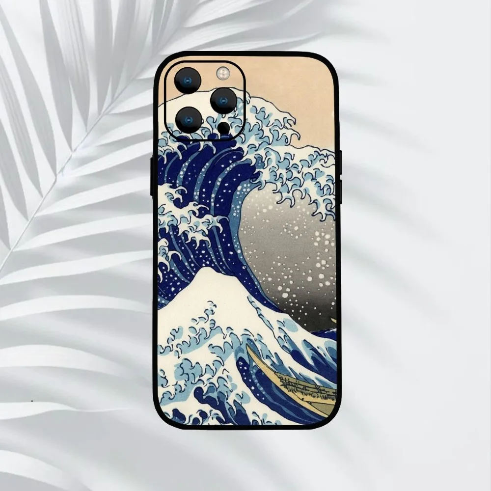 Japanese Ukiyoe sea wave Mount Fuji  Phone Case For iPhone Mini 11 12 13 14 15 Pro XS Max X Plus SE XR Shell