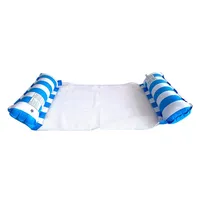 Inflatable Floating Bed Foldable Backrest Floating Drainage on The Amusement Inflatable Striped Floating Bed Inflatable Hammock