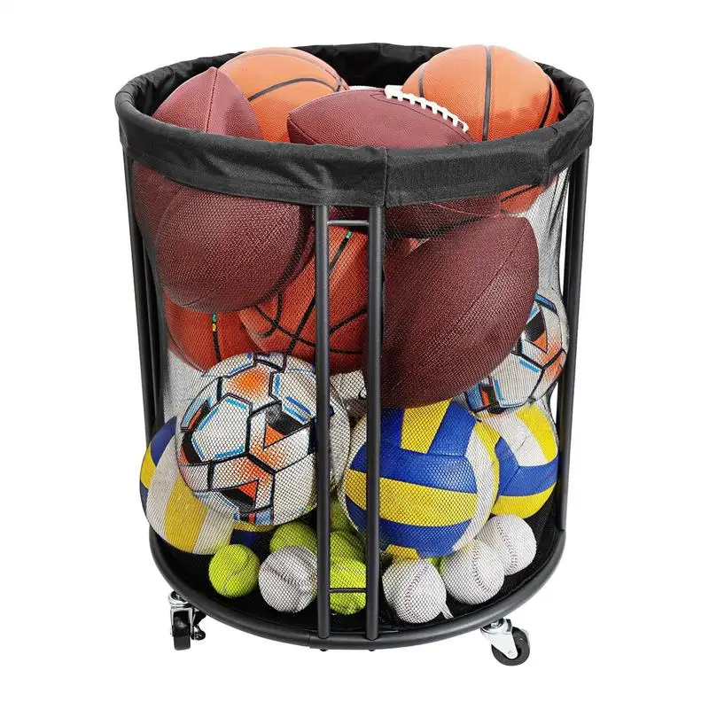 

Ball Storage Ball Organizer Portable Container Box Large Capacity Basket Net For Outside Garage Sports Pool Patio Garden Deck