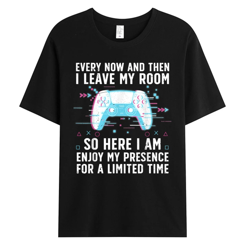 

Funny Gamer Art For Men Women Tshirt Gaming Video Game Lover Tshirts Men's Cotton Fabric Graphic T-Shirts Birthday Gift