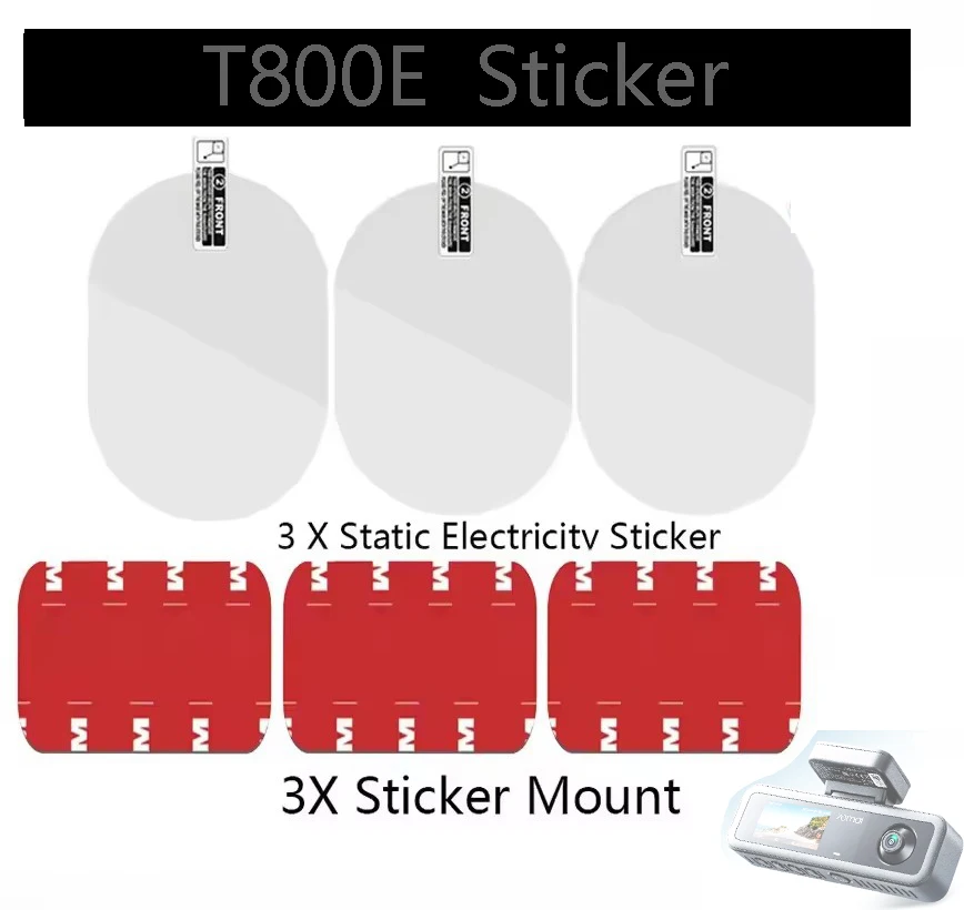 for 70mai t800e 3-Channel Front and for 70mai Rear RC21 Static Stickers 3pcs