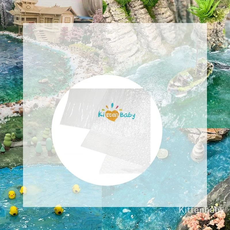 3/5Pcs Sand Table Building Model Material, Transparent Water Pattern Paper, Landscape Water Feature Paper