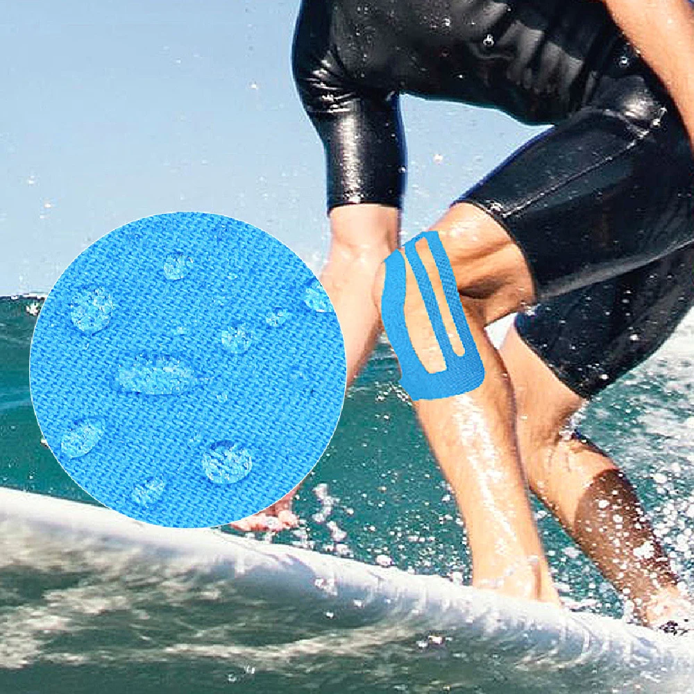 10pcs  Waterproof Knee Support Muscle Tape,Breathable Self-Adhesive Kinesiology Knee Brace Sticker for Surfing Swimming Running