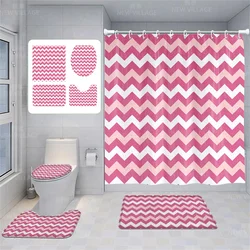 Home shower curtains bathroom Decora waterproof fabric non-slip bathmat water absorption curtain Modern geometric nordic simple