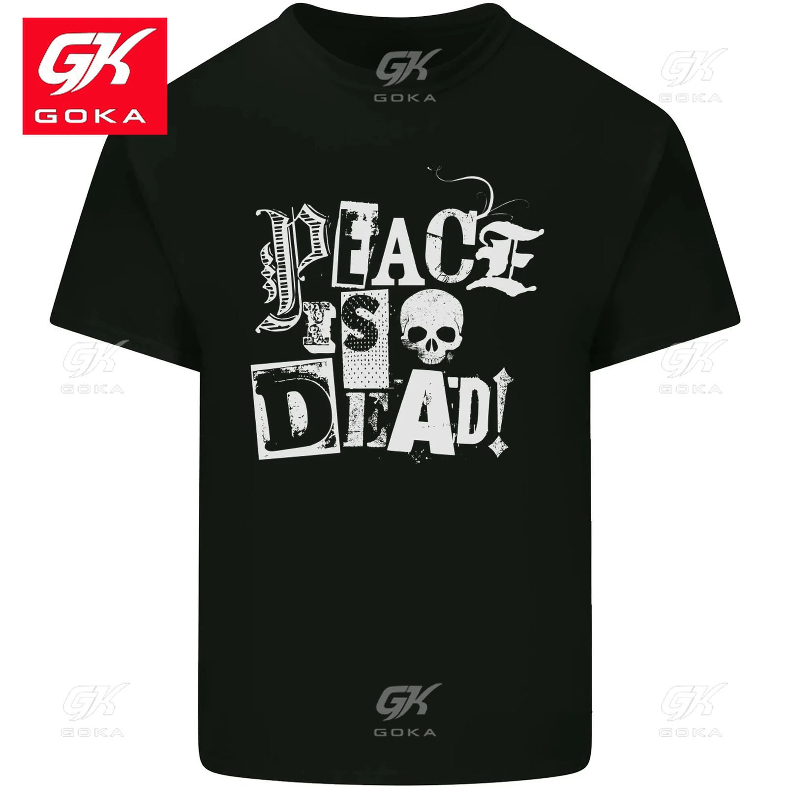 Peace Is Dead War Anarchy Anarchist Skull Mens Cotton T-Shirt Graphic Tees Women Short Sleeve Vintage Tops Printed T Shirts