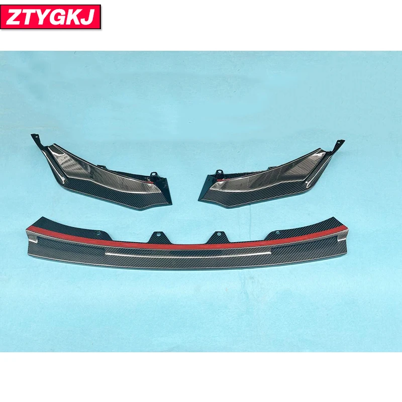 3 PCS  V Style Dry Carbon Fiber Material Front Bumper Lip Trims Splitters For BMW M3 G80 M4 G82 G83 Tuning 2021 Up