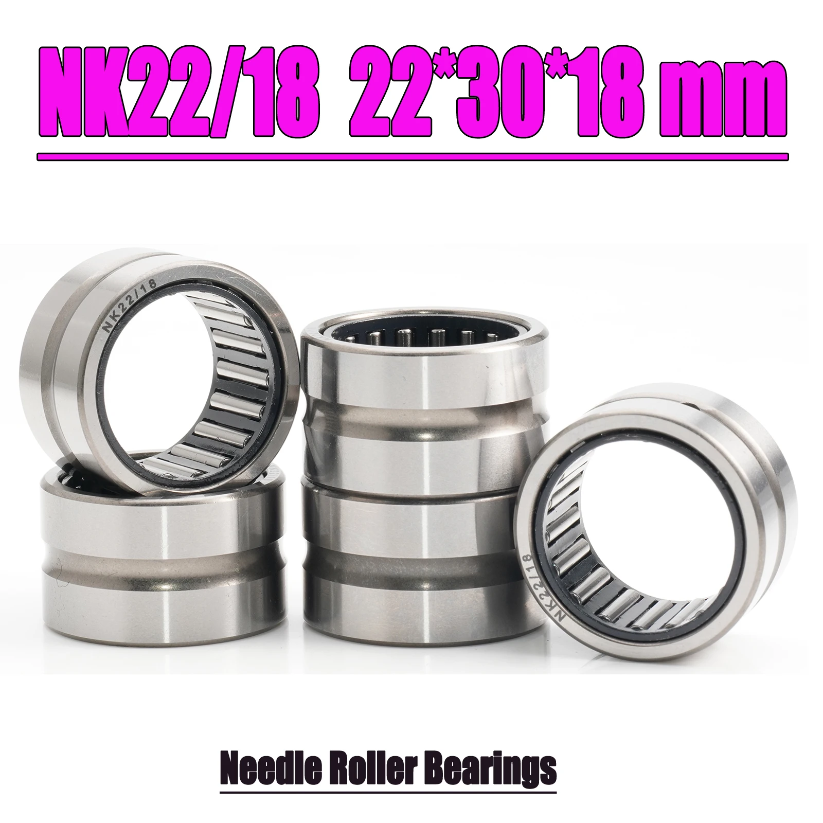 NK22/18 Bearing 22*30*18 mm ( 5 PC ) Solid Collar Needle Roller Bearings Without Inner Ring NK22/18 NK223018 Bearing