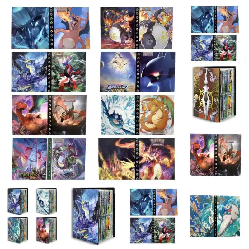 New Popular Classic Cartoon Anime Pocket Game Card VMAX GX EX Series Collection Card Display Brochure 30 sheets 120 card slots