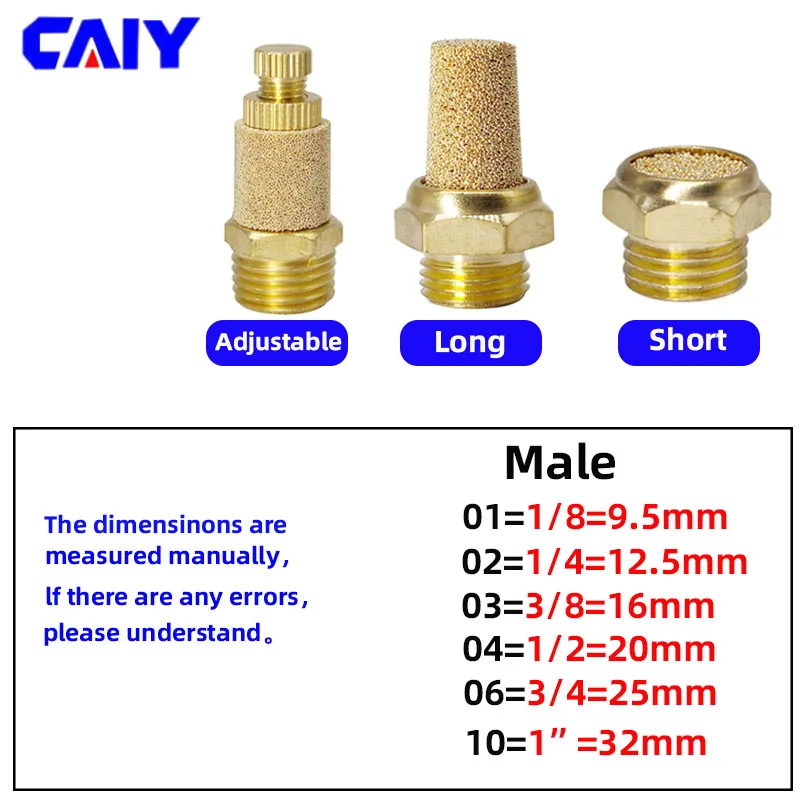 Silenziatore di scarico pneumatico in ottone M5 1/8 \
