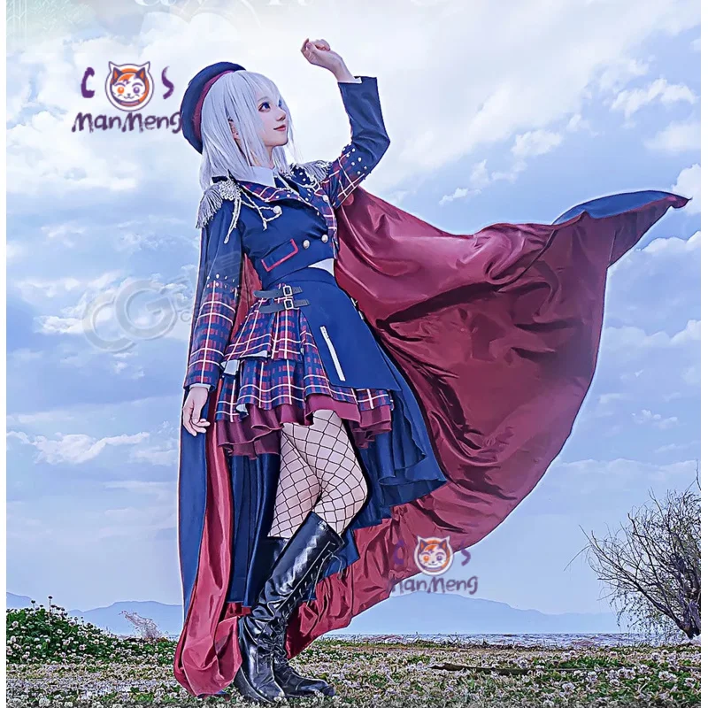 

Kurata Mashiro Hiromachi Nanami BanG Dream! Cosplay Costume Halloween Party Fashion Hat Tie Cloak Shirt Socks Woman uniform Set