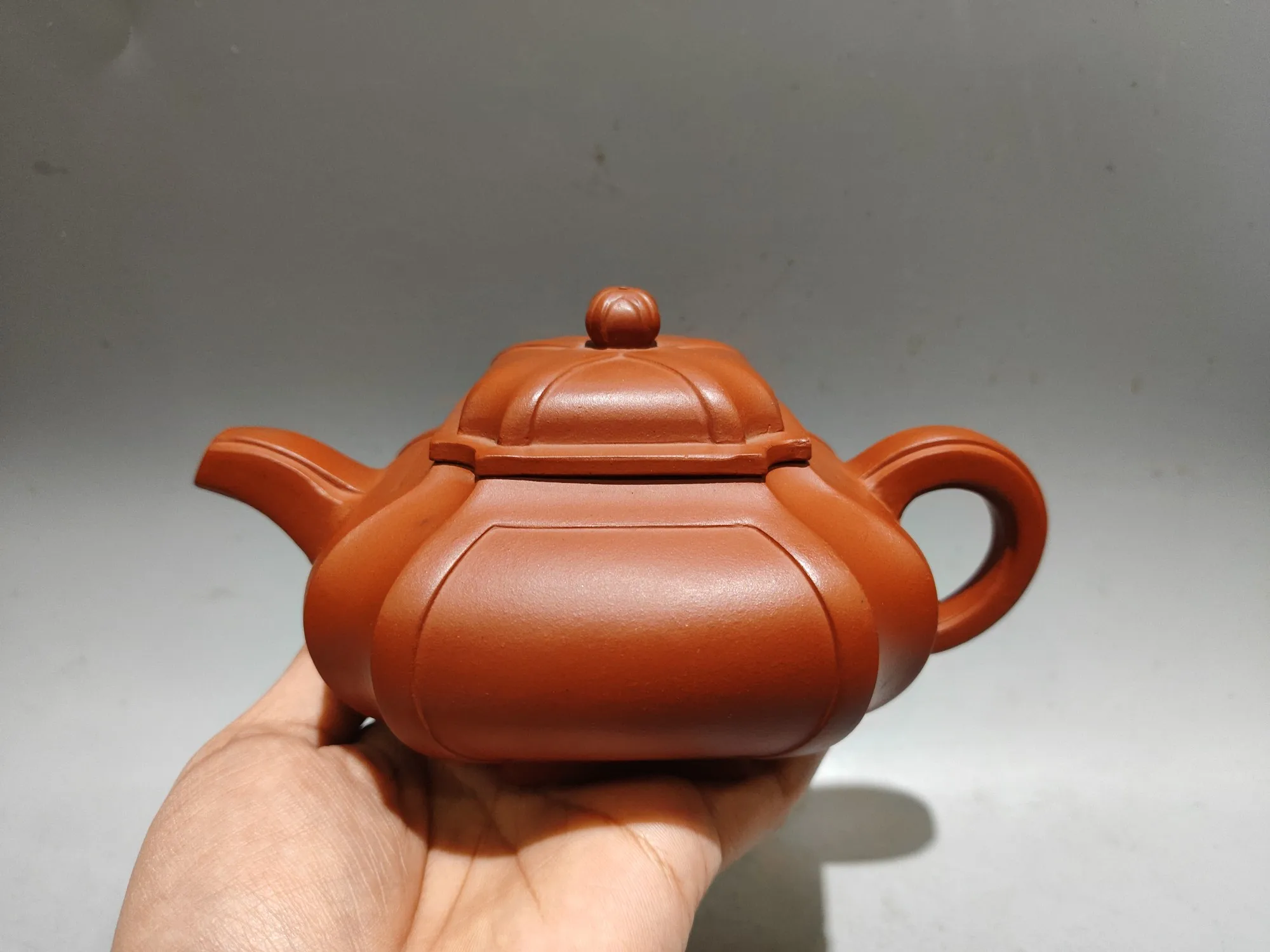 Purple Clay Pot Four sided corner drawing pot Lotus cover Four sided teapot Kettle Teapot Pot Tea