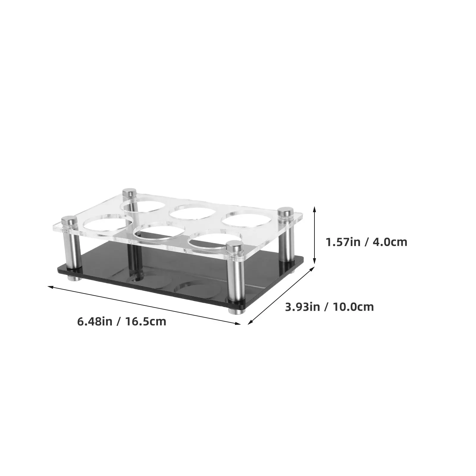 Shot Glass Holder 6 Holes Clear Acrylic Tray for Home Bar Party Nightclub Space Efficient Display Stand for Small Drinking Cups - view 4