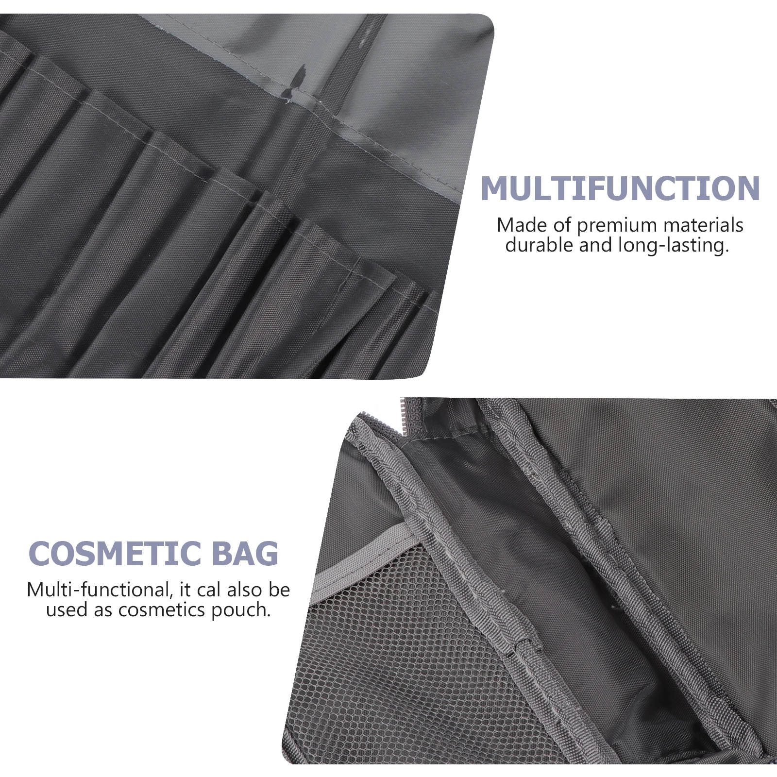 

Extra Large Makeup Bag Tool Kit Brushes Travel Organizer Case Grey Cloth Holder Toiletry