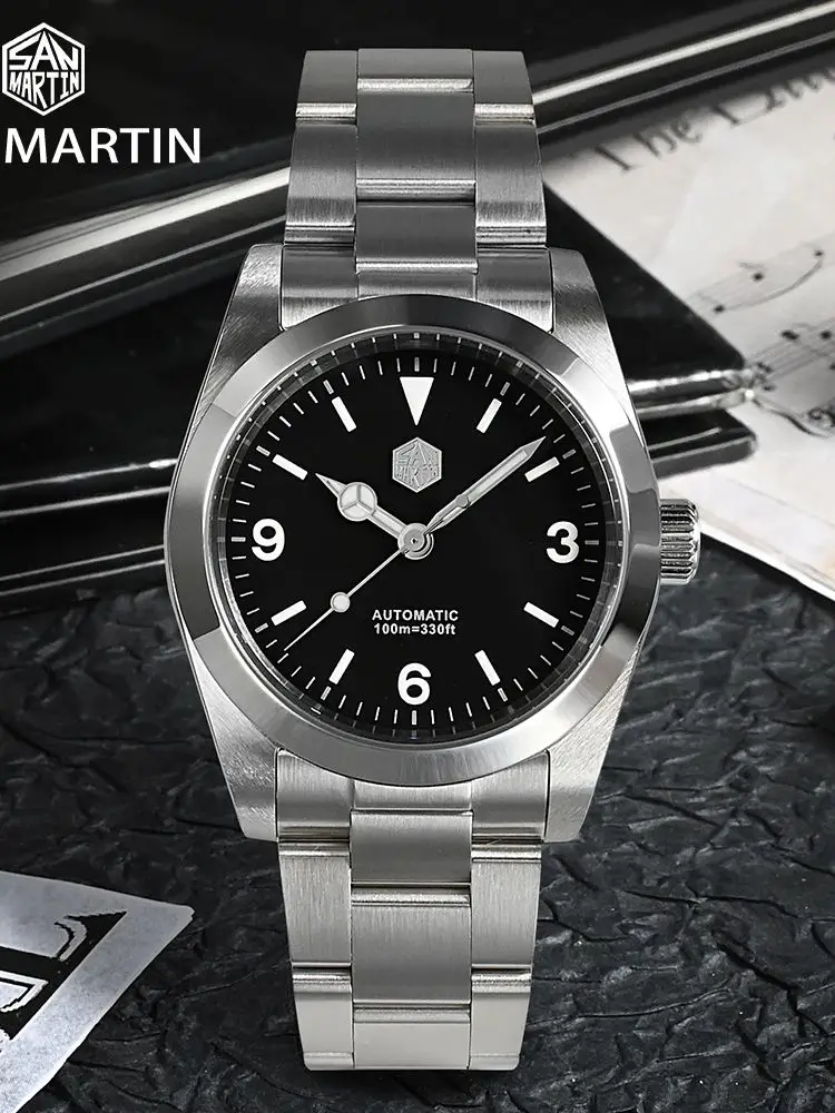 San Martin 2021 36mm Explore Series Vintage Men Sports Watches Luxury Sapphire Automatic Mechanical Watch 10Bar BGW-9 SN0021A-1