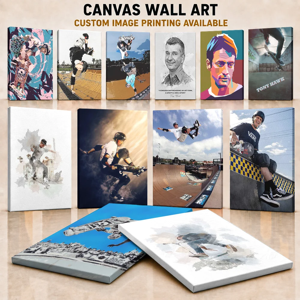 Tony Hawk Canvas Posters Bold Action Style Canvas Wall Art With Customized Photo For Home Gym Or Office Ideal Sports Fan Gift