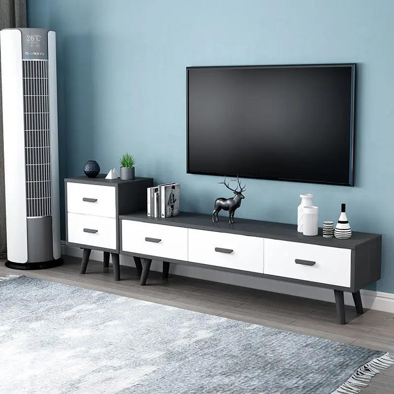 Simple TV cabinet Small apartment Narrow living room Simple small apartment TV cabinet Coffee table combination Ultra narrow