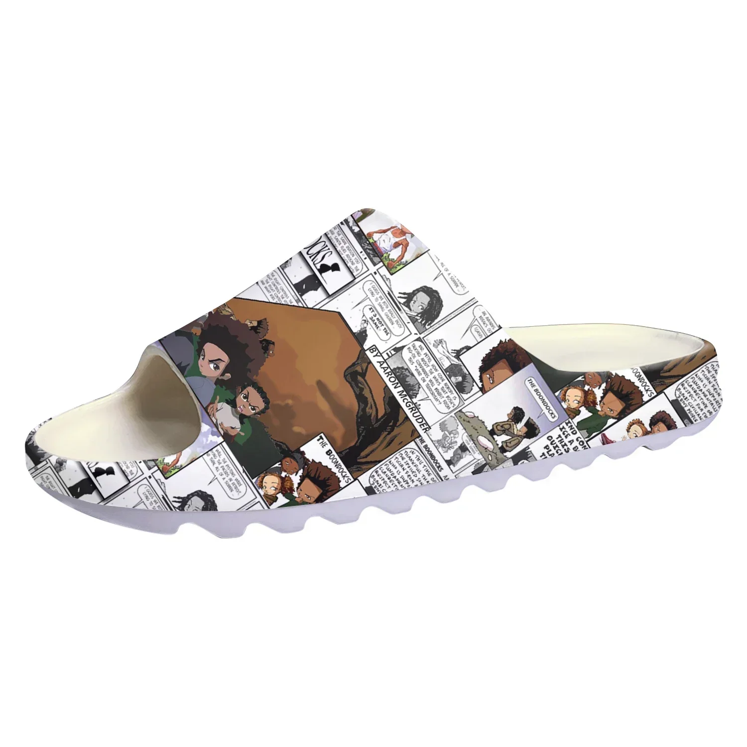 

Мягкие тапочки-сабо Boondocks Huey Riley Freeman для мужчин, женщин и подростков, домашние, аниме-стиль, для улицы, с возможностью индивидуального дизайна, сандалии