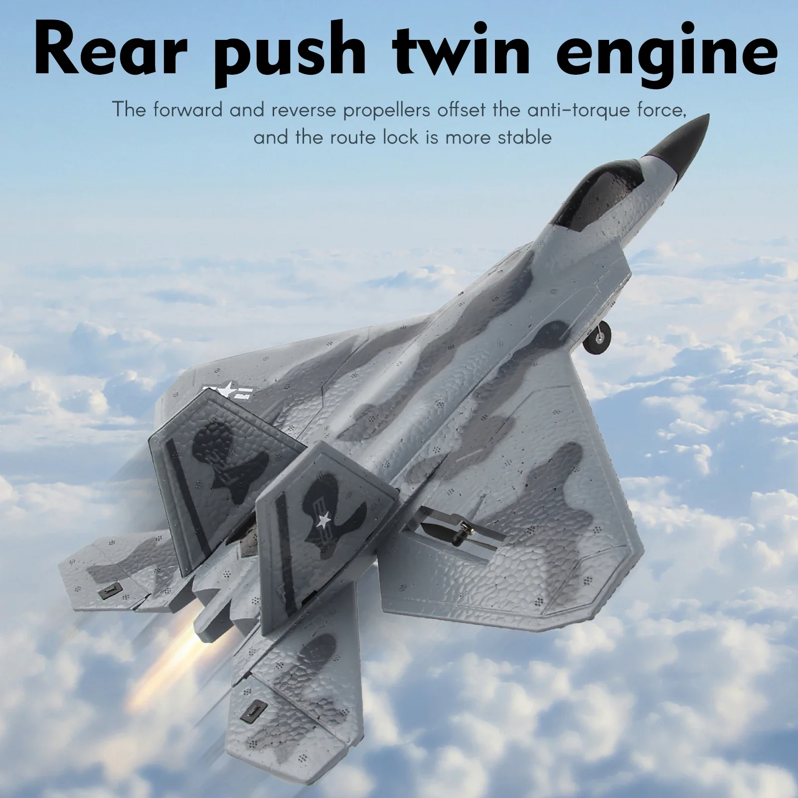 F22 Fighter Series FX-622 Fixed-wing Foam Airplane Dual-aisle RC Airplane Model Toy for Children's Gift