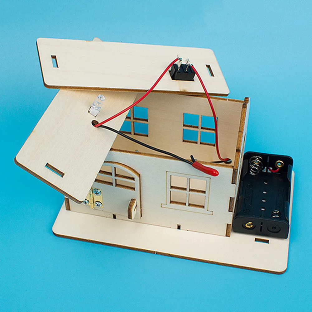 DIY Jigsaw Puzzle Toy Simulation Cabin Wooden Child 3D Handmade Wood House Model School Projects Teaching Educational Equipment