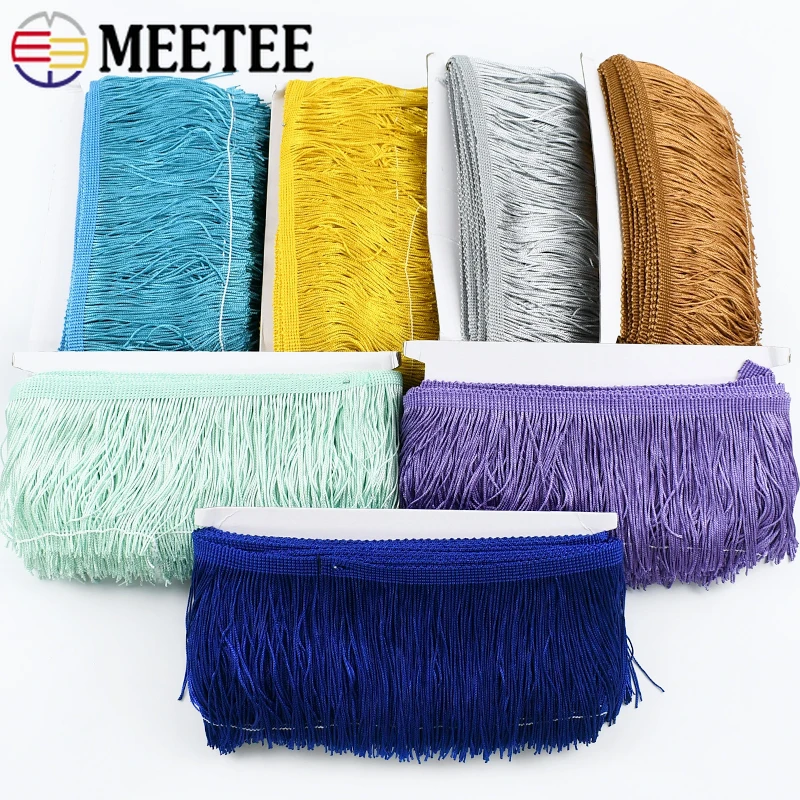 

5/10M Meetee 10cm Fringe Tassels Latin Dress Tassel Sewing Fringes for Curtain Trim Decorative Trimmings Stitching Accessories