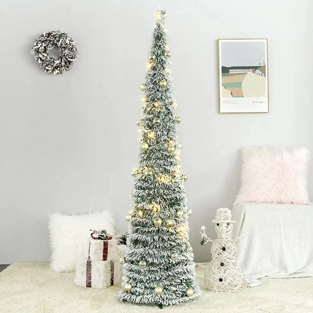 

150cm Foldable Pre-Decorated Christmas Tree Pop-Up Festive Decoration Home Decor